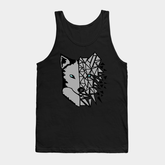 Geometric Wolf Tank Top by CBV